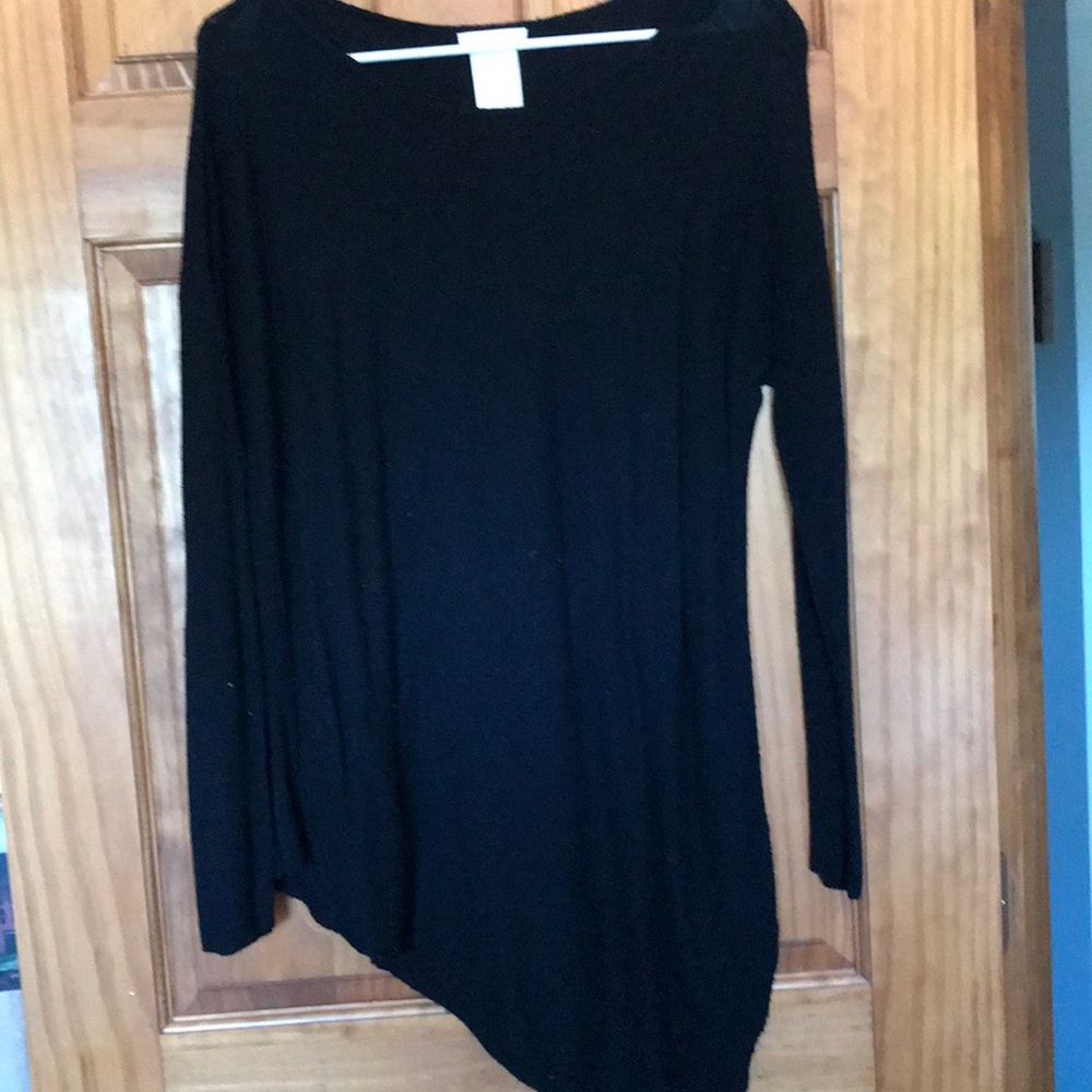 Black diagonal cut sweater
